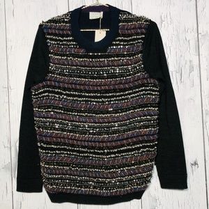 M.PATMOS Encrusted Crew Neck Sweater Sz